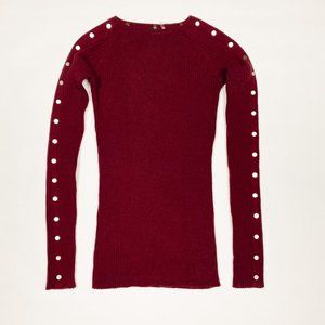 Burgundy Ribbed Knit Top